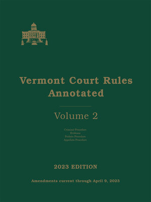 cover image of Vermont Court Rules Annotated